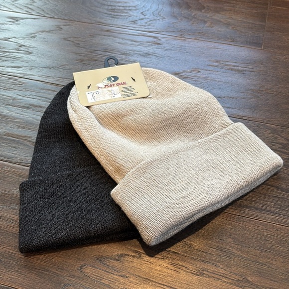 Mossy Oak Two Pack Wide Knit Cuffed Beanie hats,stretch logo patch OSFM - Picture 5 of 6